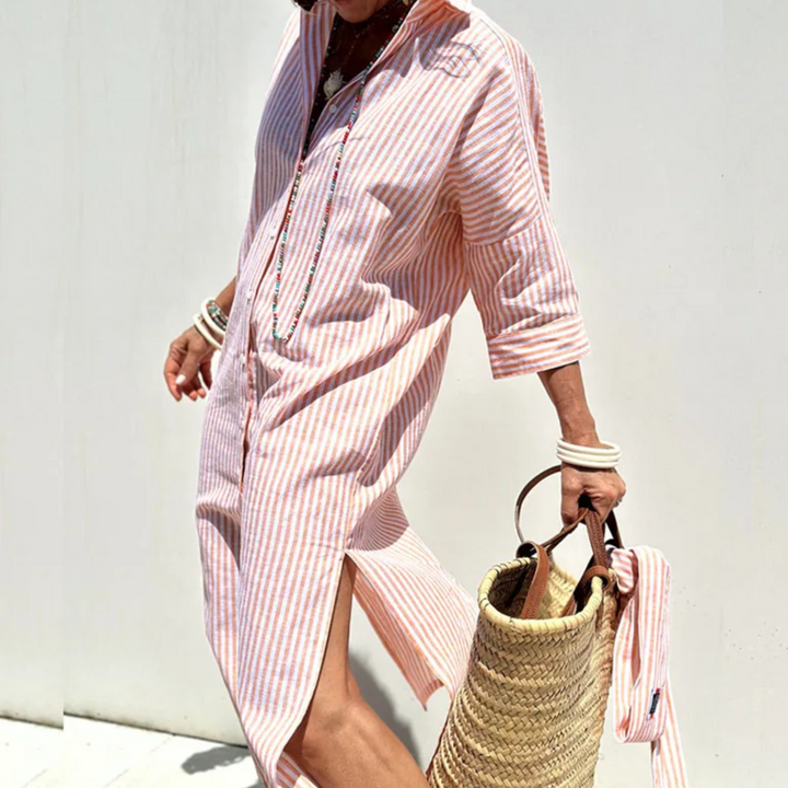 Genova – Striped Shirt Dress 