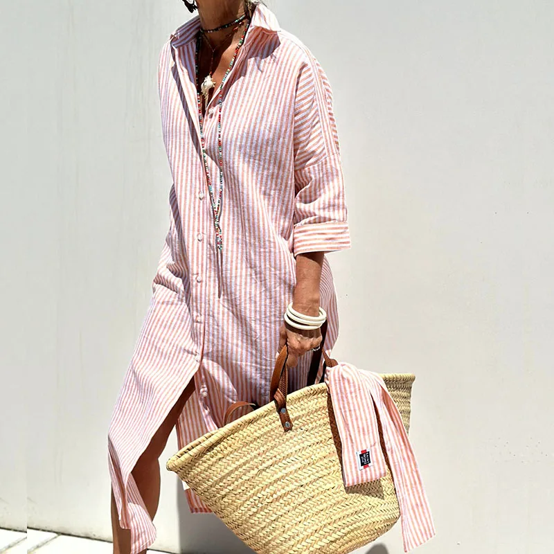 Genova – Striped Shirt Dress 