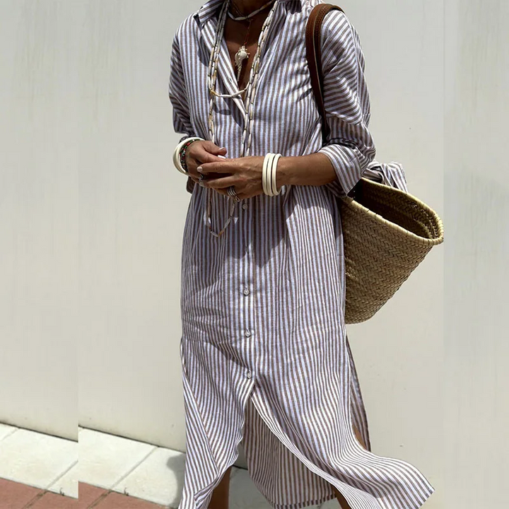 Genova – Striped Shirt Dress 