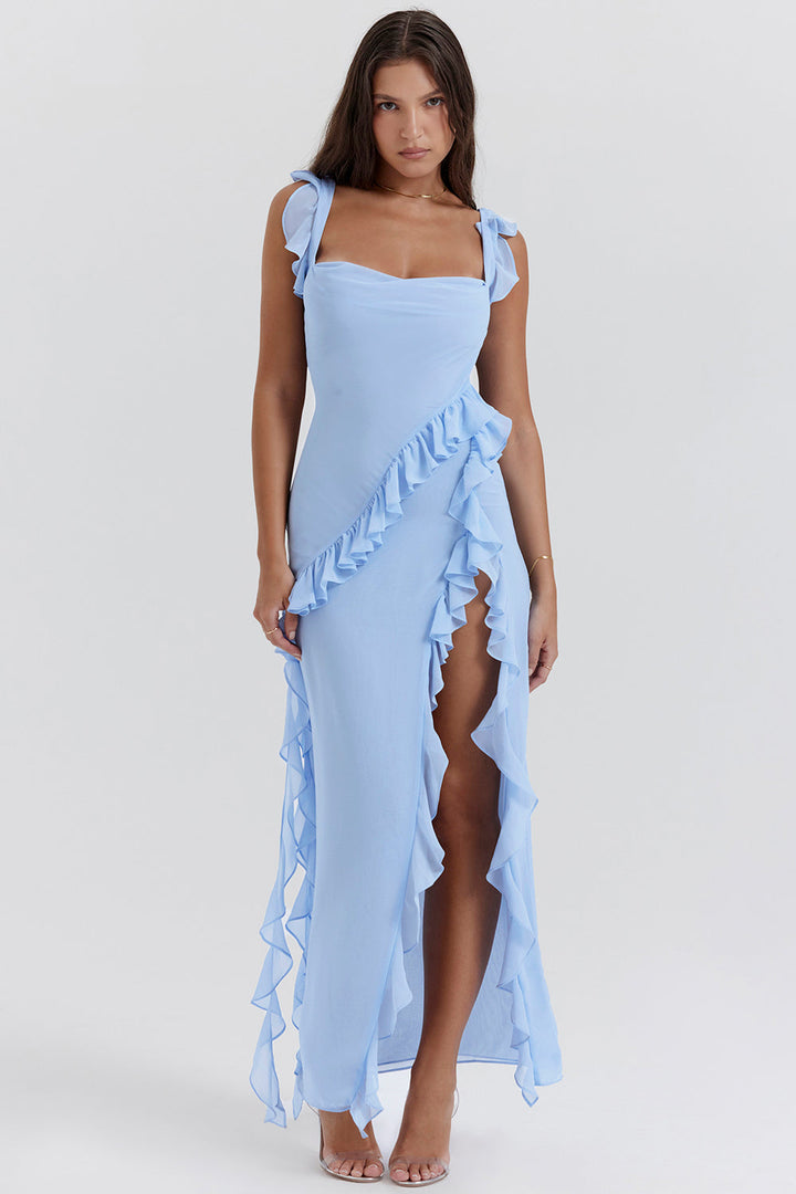 Chloe - Long Dress with Ruffles 
