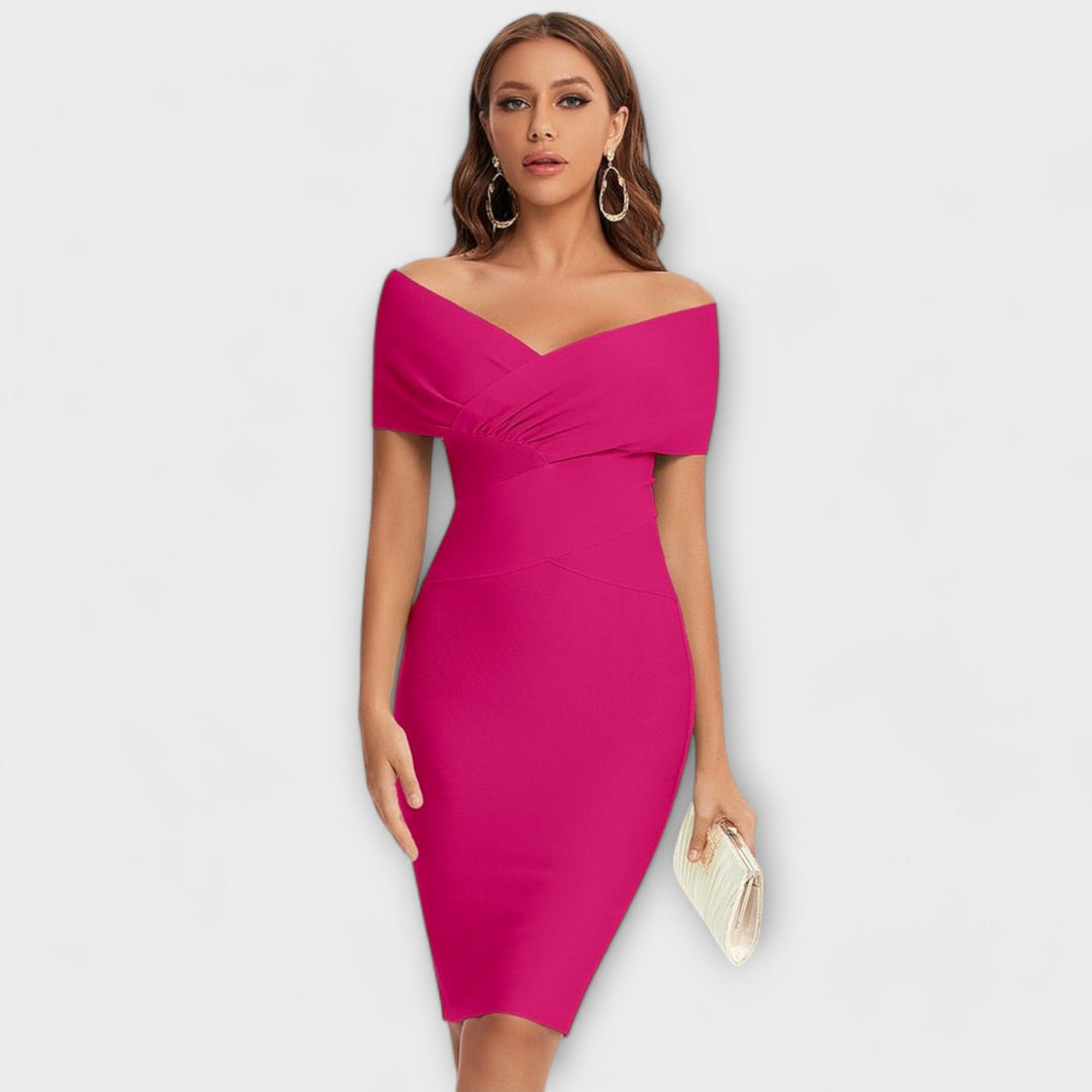 Ophelia - Elegant V-neck Dress