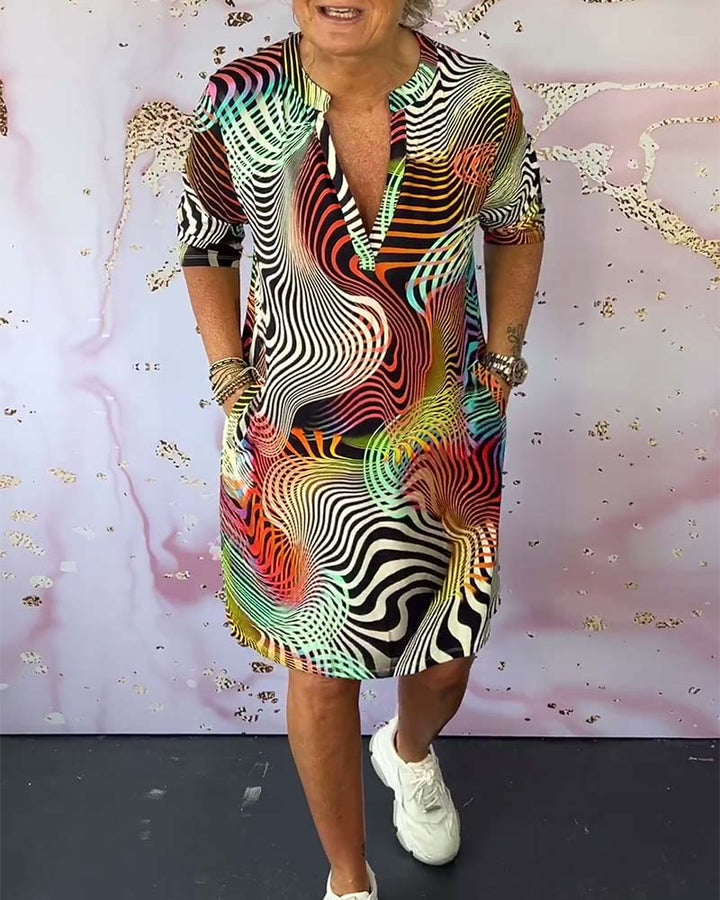 Farah - Colorful V-neck dress