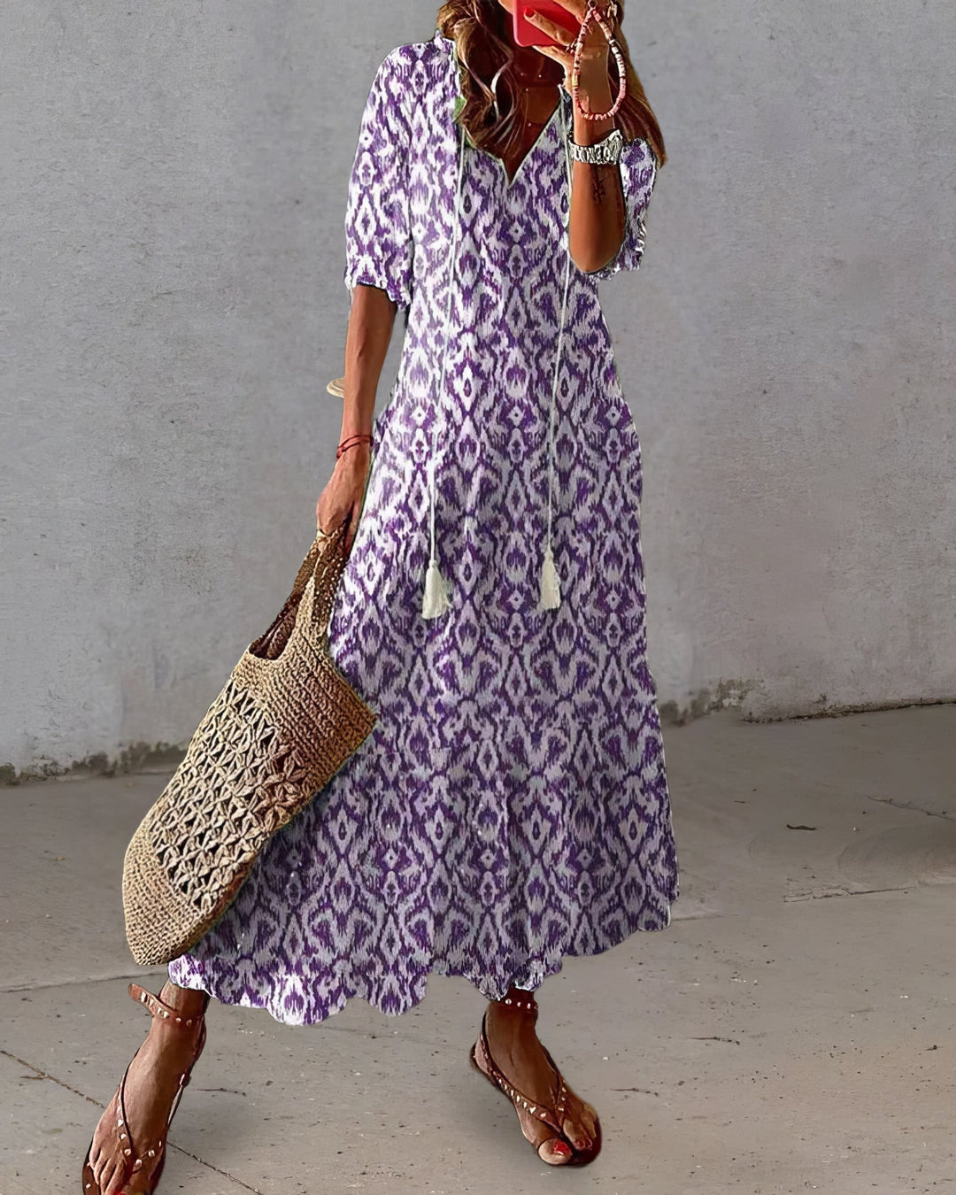Tonee – Boho Dress with Belly Coverage 